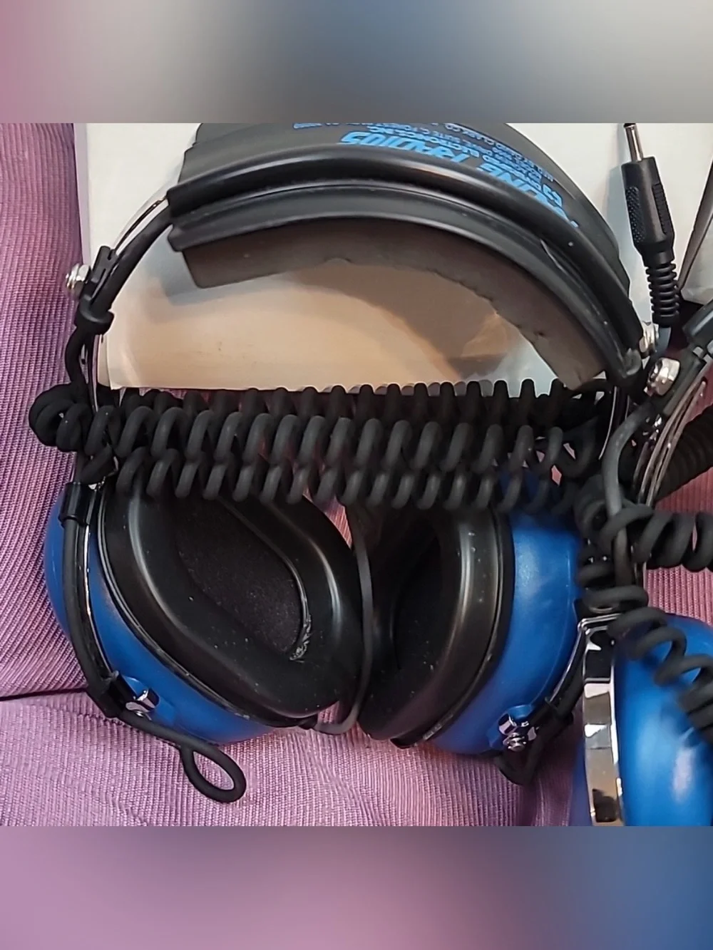 Bundle of Two Blue Over the Ear Adjustable Volume Racing Radio Headsets - Picture 2 of 6